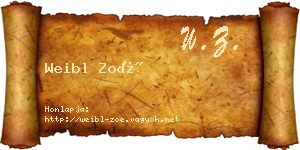 Weibl Zoé névjegykártya